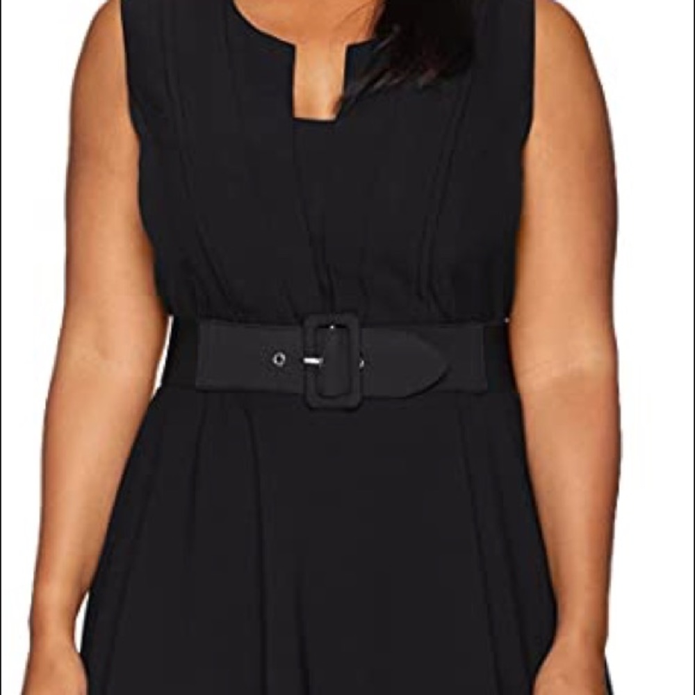 Mrs. Cleaver style black belted dress